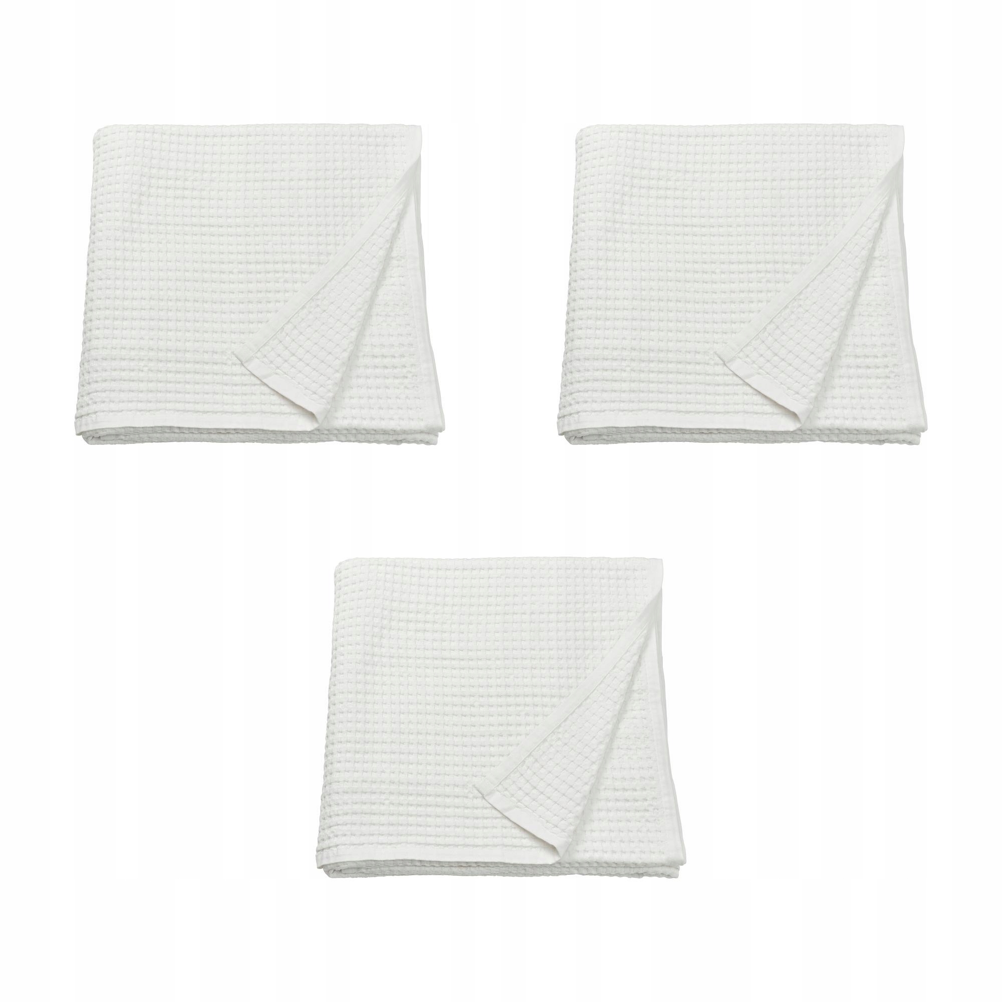 3 ks Přehoz bílý 230 x 250 cm bavlna z recyklovaného Pelartuja