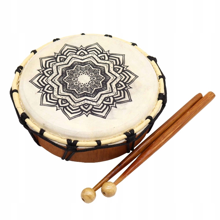 Bęben Szamański Mandala z Pałeczkami - 20 cm Stan opakowania oryginalne