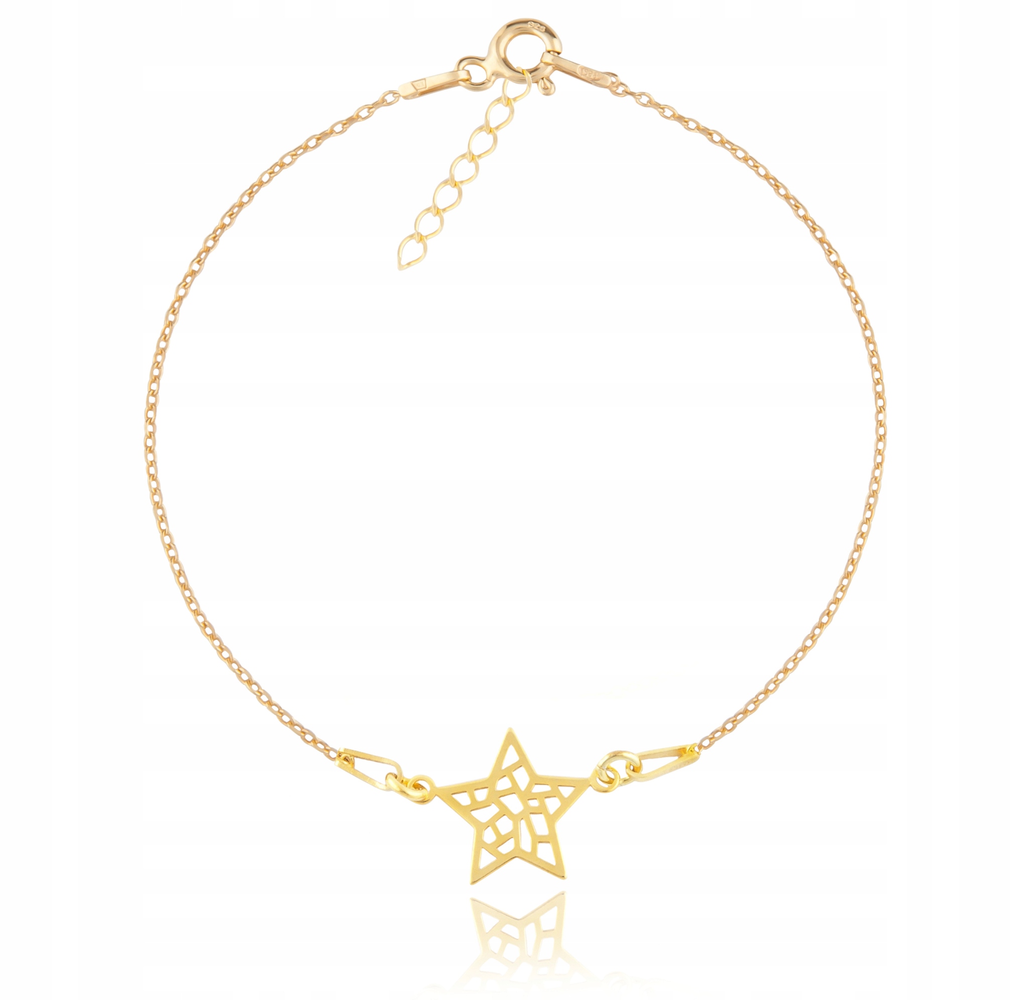 

Złota Bransoletka Celebrytka gwiazdka srebro 925