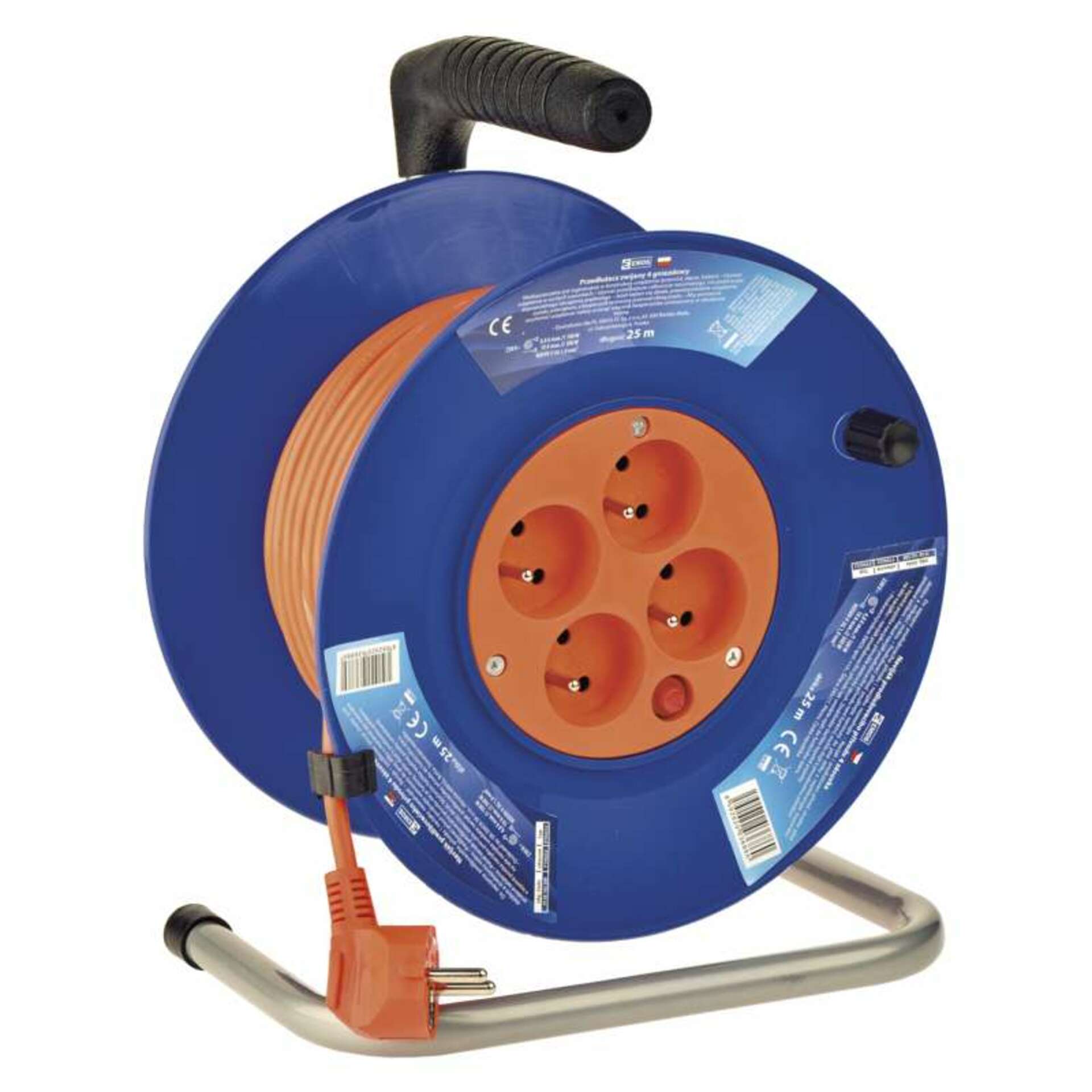 Emos Pvc prodlužovací kabel na bubnu 4 zásuvky, 25m, 1mm2 1908142500
