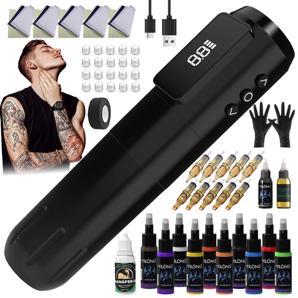 Na Tetování Tetovací Strojek 1600 Mah Pen Černý