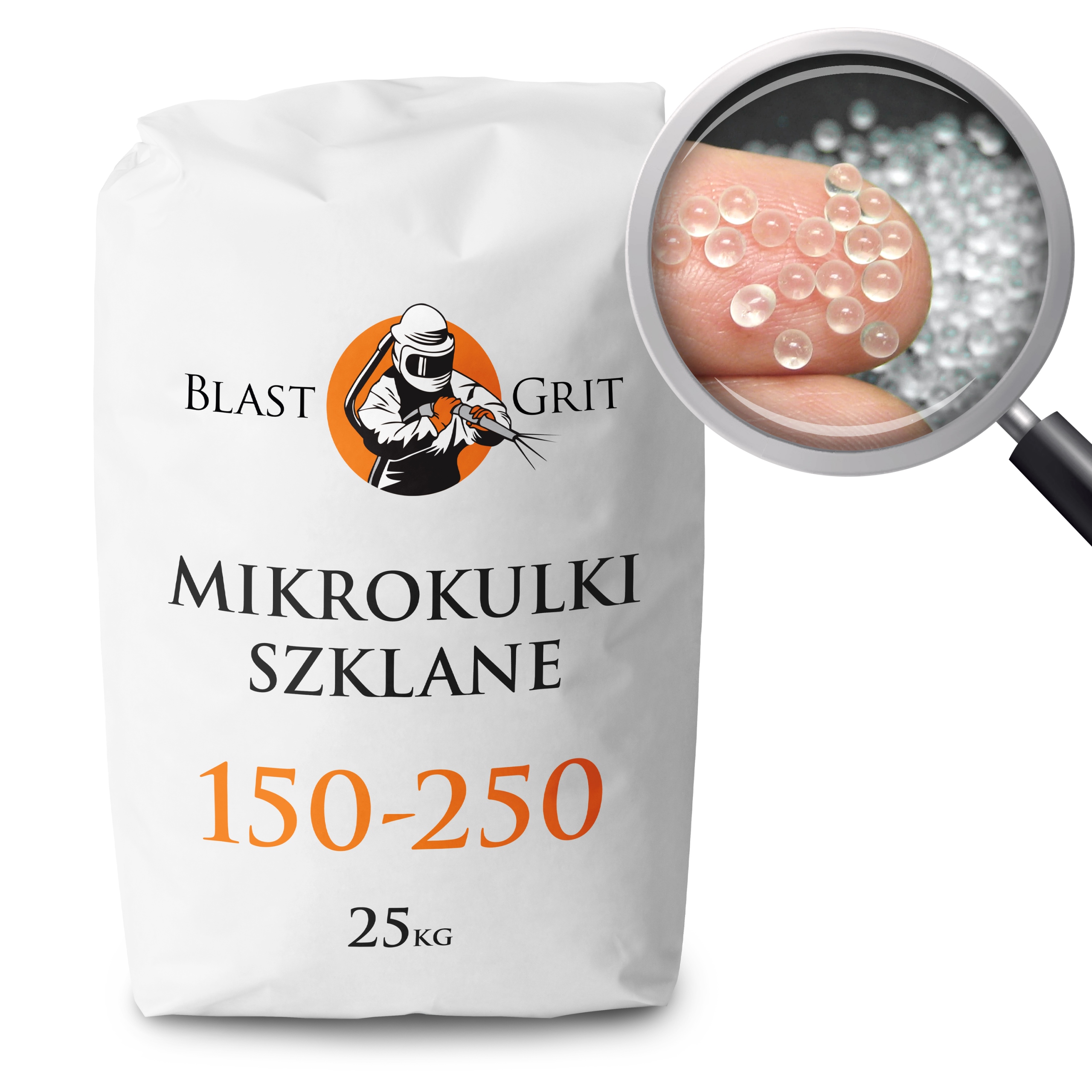 Skleněné mikrokuličky 150 250 µm 25 kg, sklíčko do pískovačky, skleněné kuličky