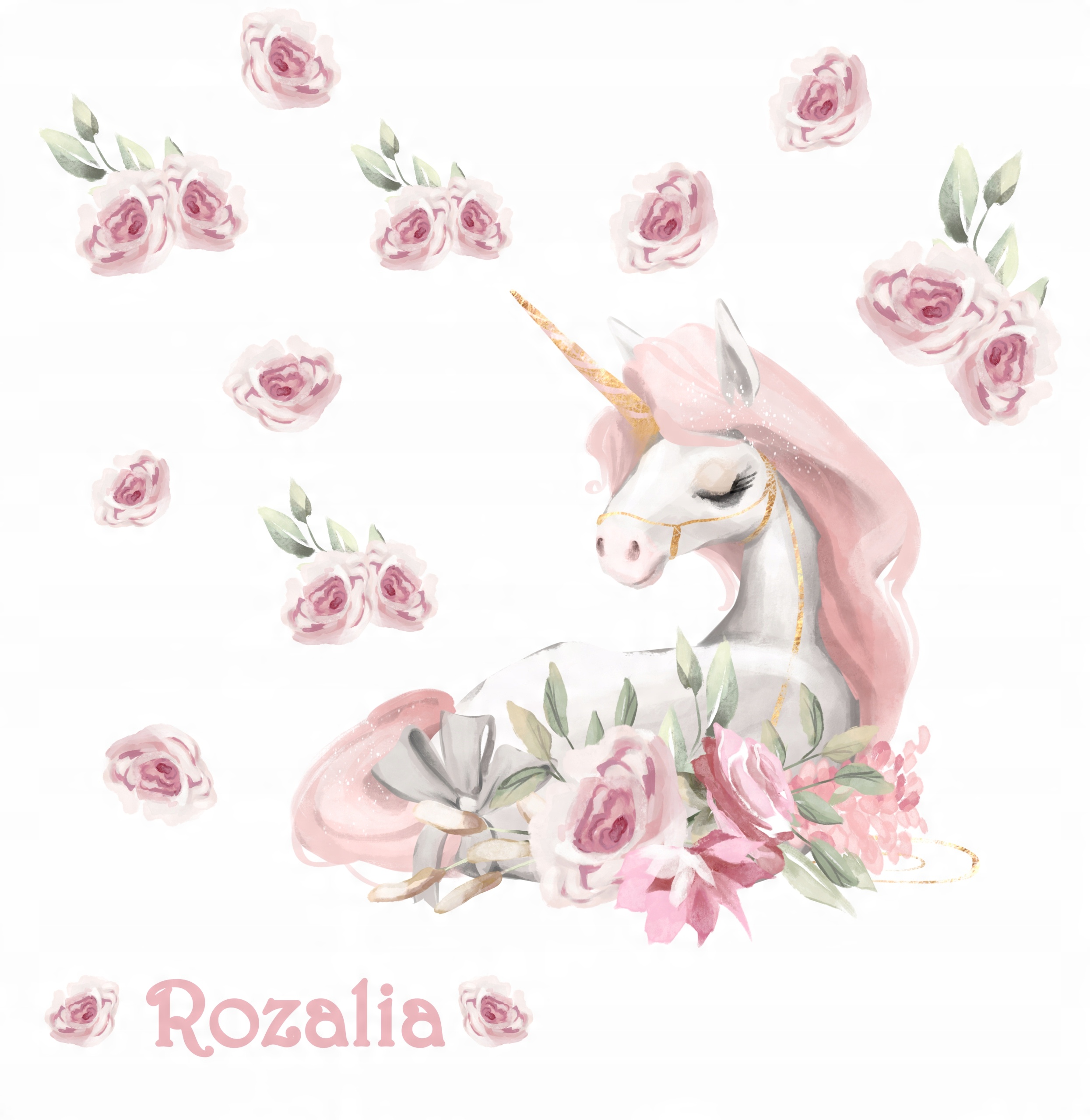 

Jednorożec,unicorn,pastelowy Naklejka na ścianę Xl