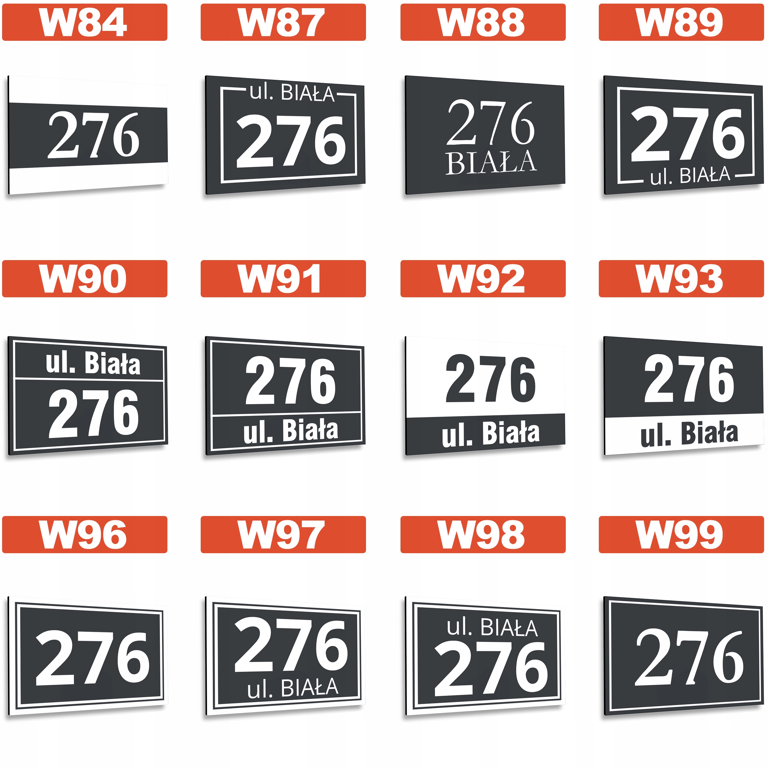 Tabliczka na dom ANTRACYT 32x21cm WYBÓR + KLEJ GRATIS Grubość 3 mm