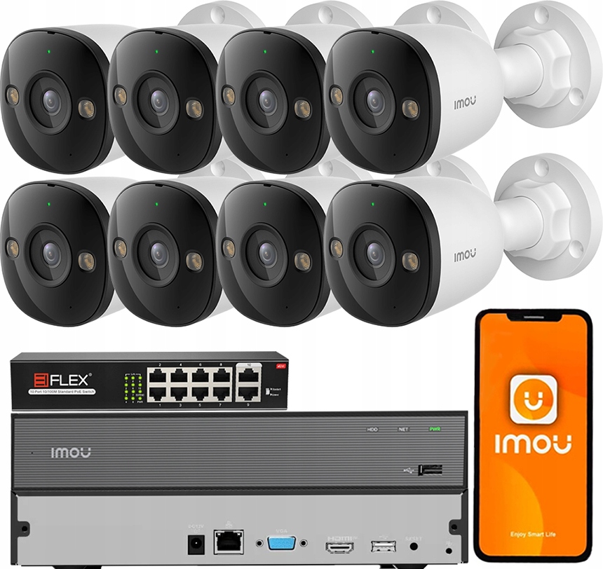 Monitorovací sada 5MPx 8 kamer IPC-PS3EP-5M0-0280B Imou Audio Led