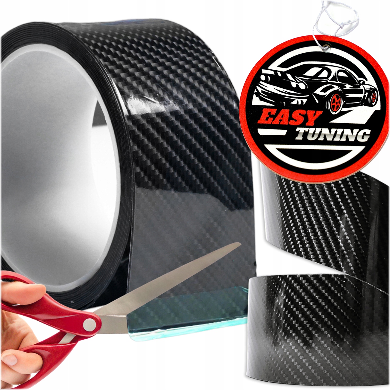 FOLIA OCHRONNA NA PROGI GRUBA TAŚMA CARBON KARBON LISTWA PROGOWA OZDOBNA 5D