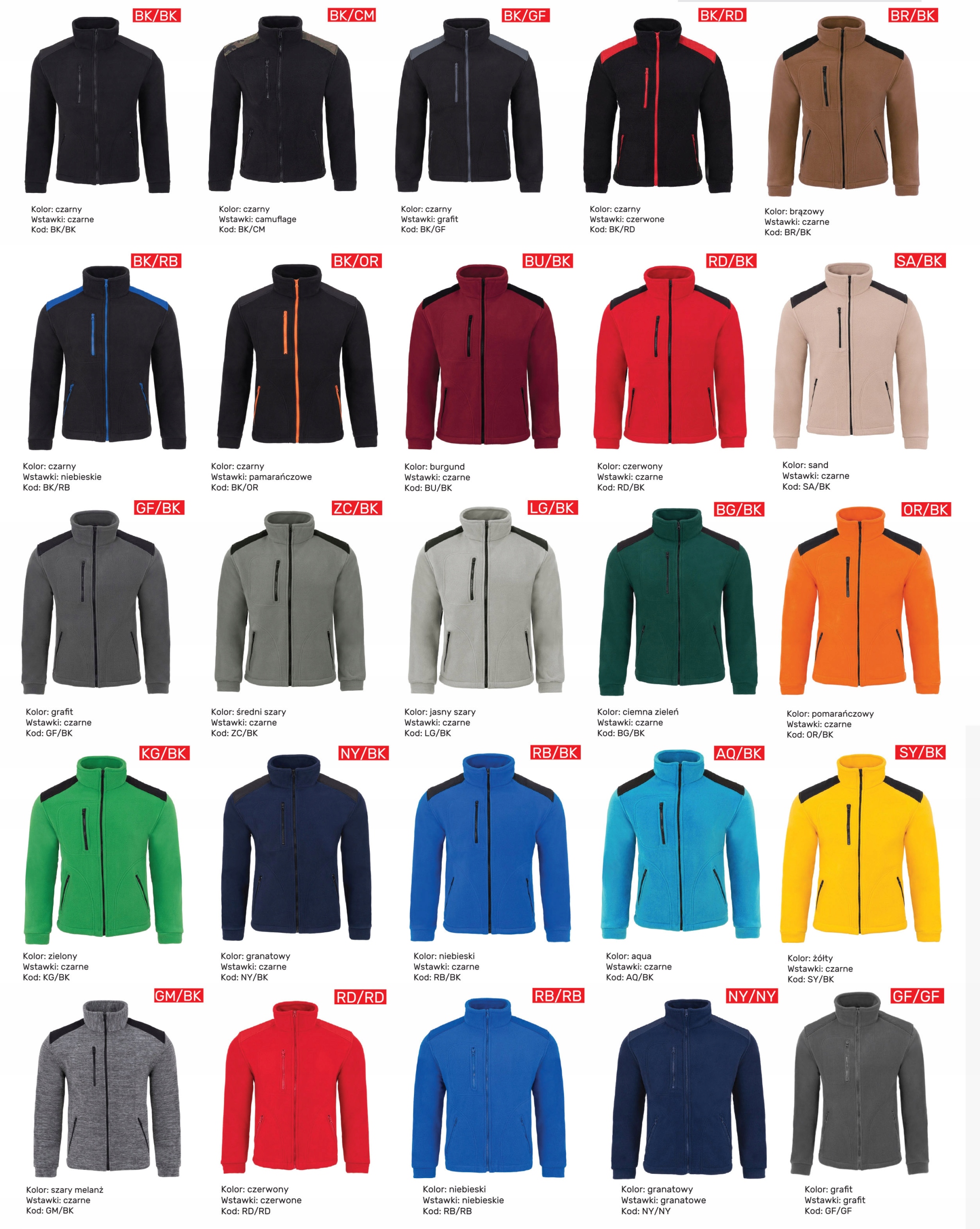 Polar męski z HAFTEM własnego logo z przodu i na plecach 340 Marka bez marki