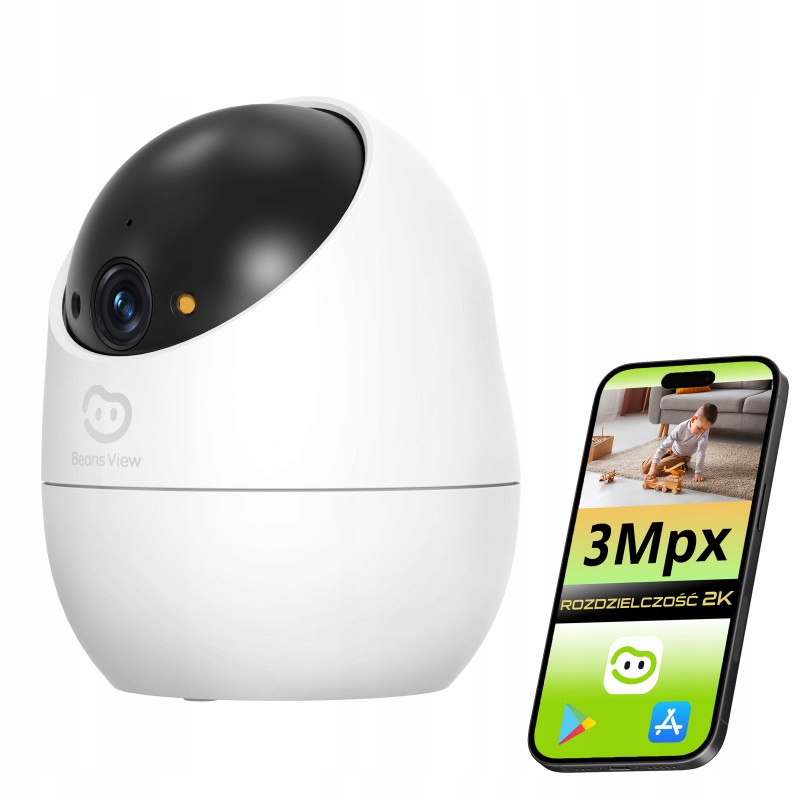 Otočná Wifi Kamera Pro Vnitřní Použití Chůvička 2K 3Mp Sledování, Wifi Kamera Do Domácnosti