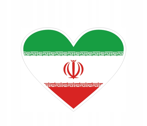 Naklejka Flaga 10 cm Serce Iran