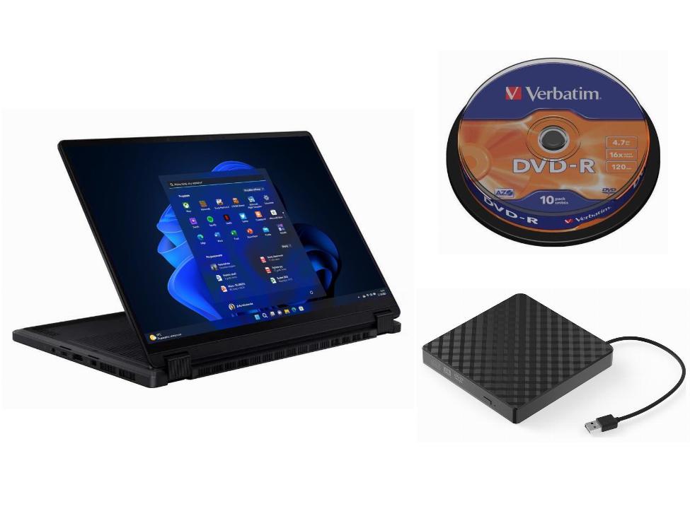 Laptop Asus Windows 11 Pro Amd Ryzen Ai Zewnętrzny Napęd DVD 10 Płyt
