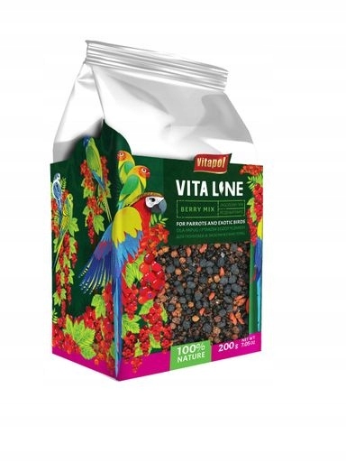 Levně 4 x Vitapol Vitaline Borůvkový mix pro papoušky a ptáky 200 g