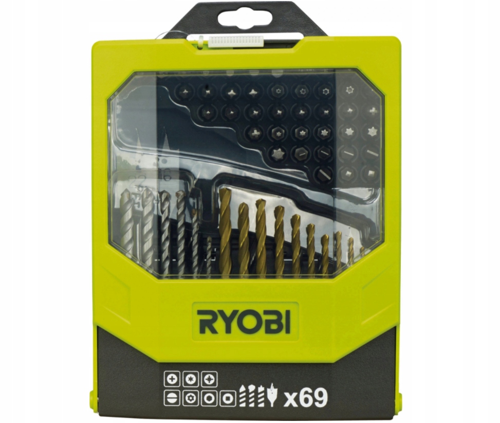 

Ryobi RAK69MIX Zestaw Wierteł i Bitów 69SZT.