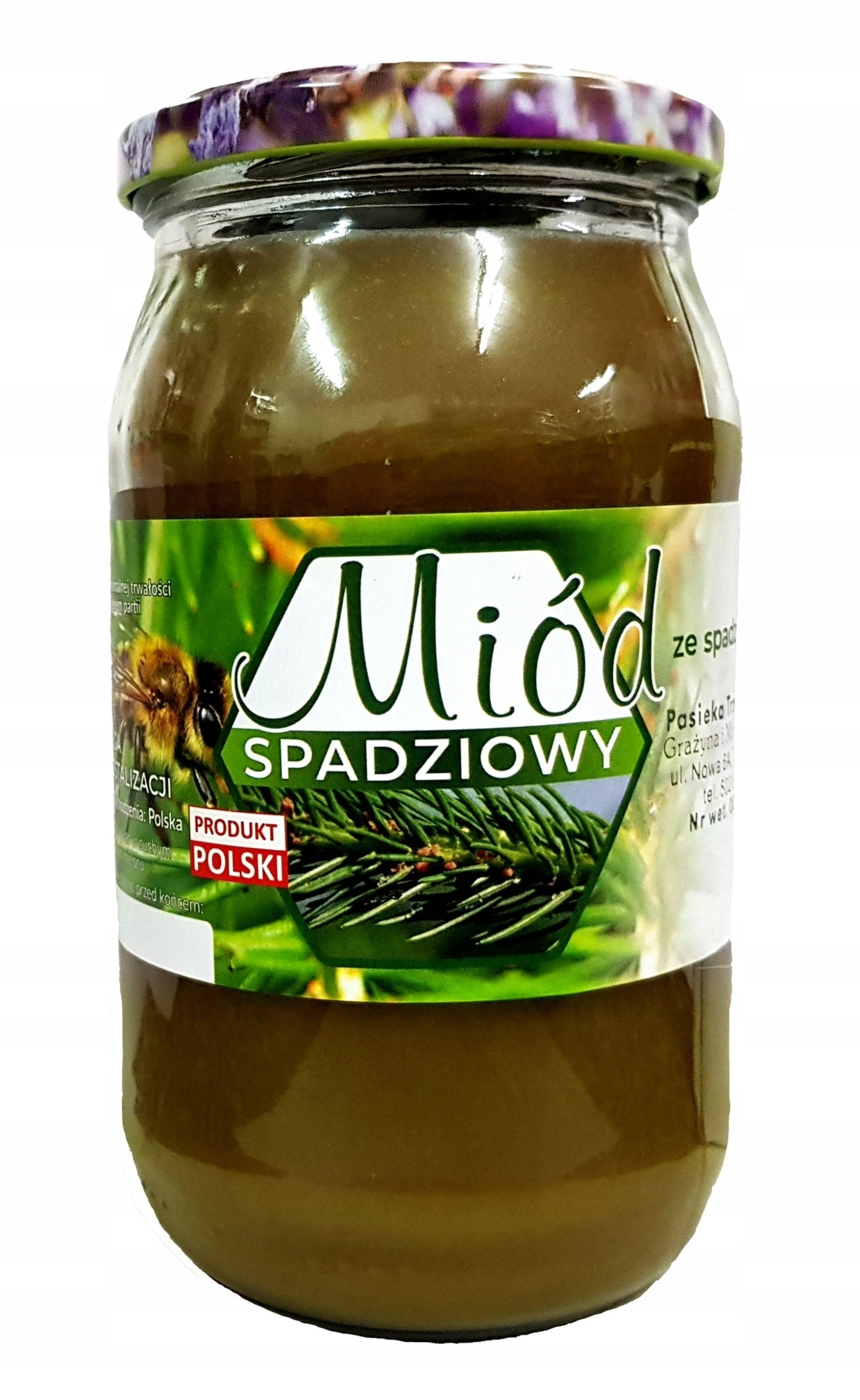 Miód ze spadzi iglastej 1,1kg Surowy Trzebiszewo