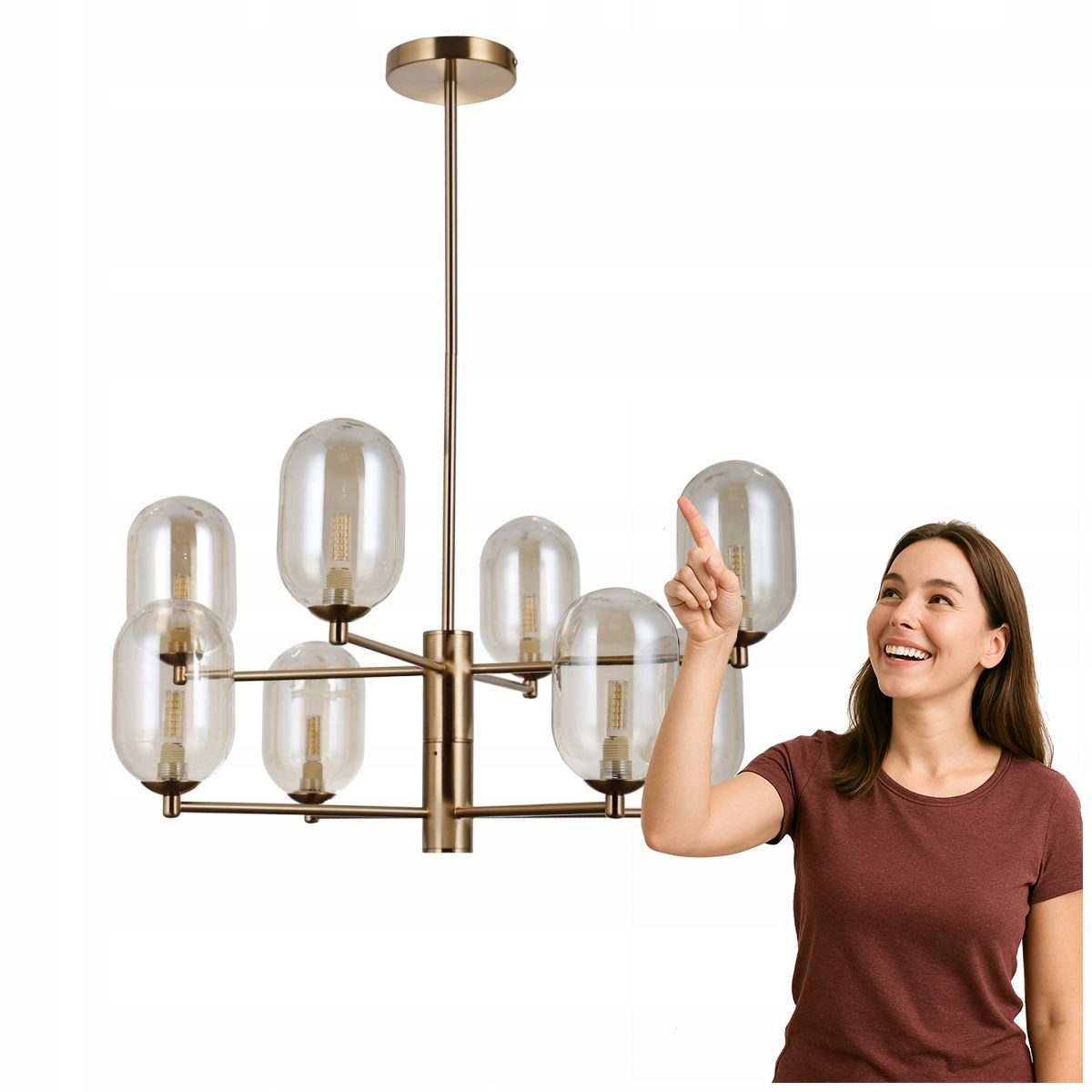 Klasický lustr Perano 8xLED, antický bronz Italux