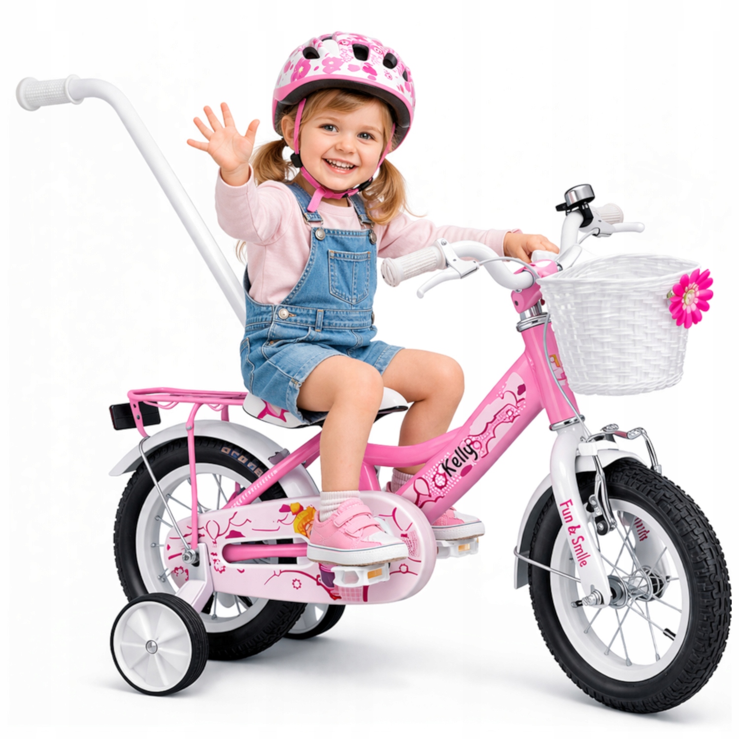 Rowerek dla dzieci Diecięcy 2-4 latka Rower 12 cali Kółka Boczne Prowadnik