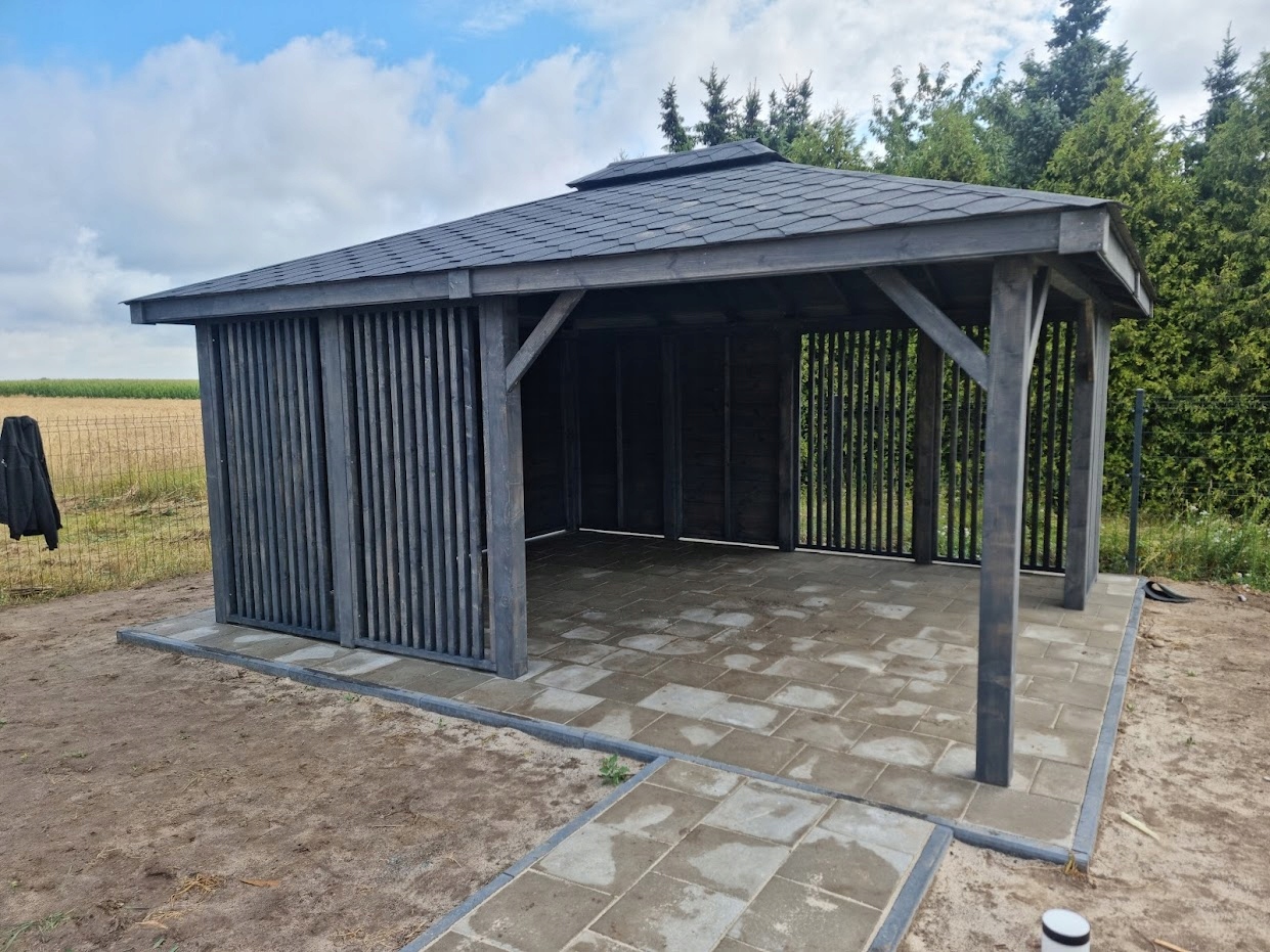 ALTANA OGRODOWA ALTANKA ZADASZENIE WIATA DREWNIANA ALTANYOSTROWSKI 3x3 m Producent inna