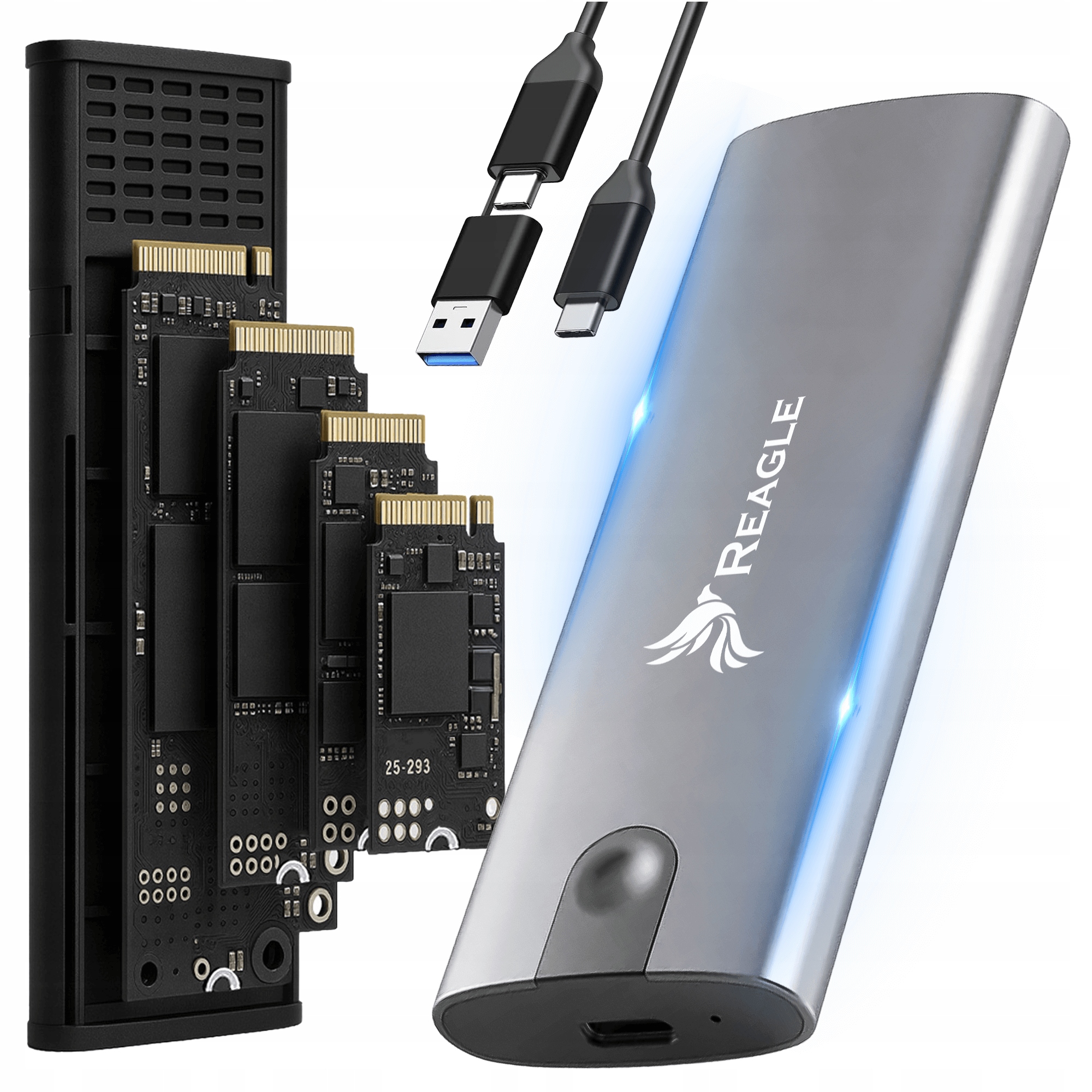 OBUDOWA DYSKU SSD M.2 NVME PCIe SATA USB-C 3.2 Gen2 10 Gbps Adapter Kieszeń