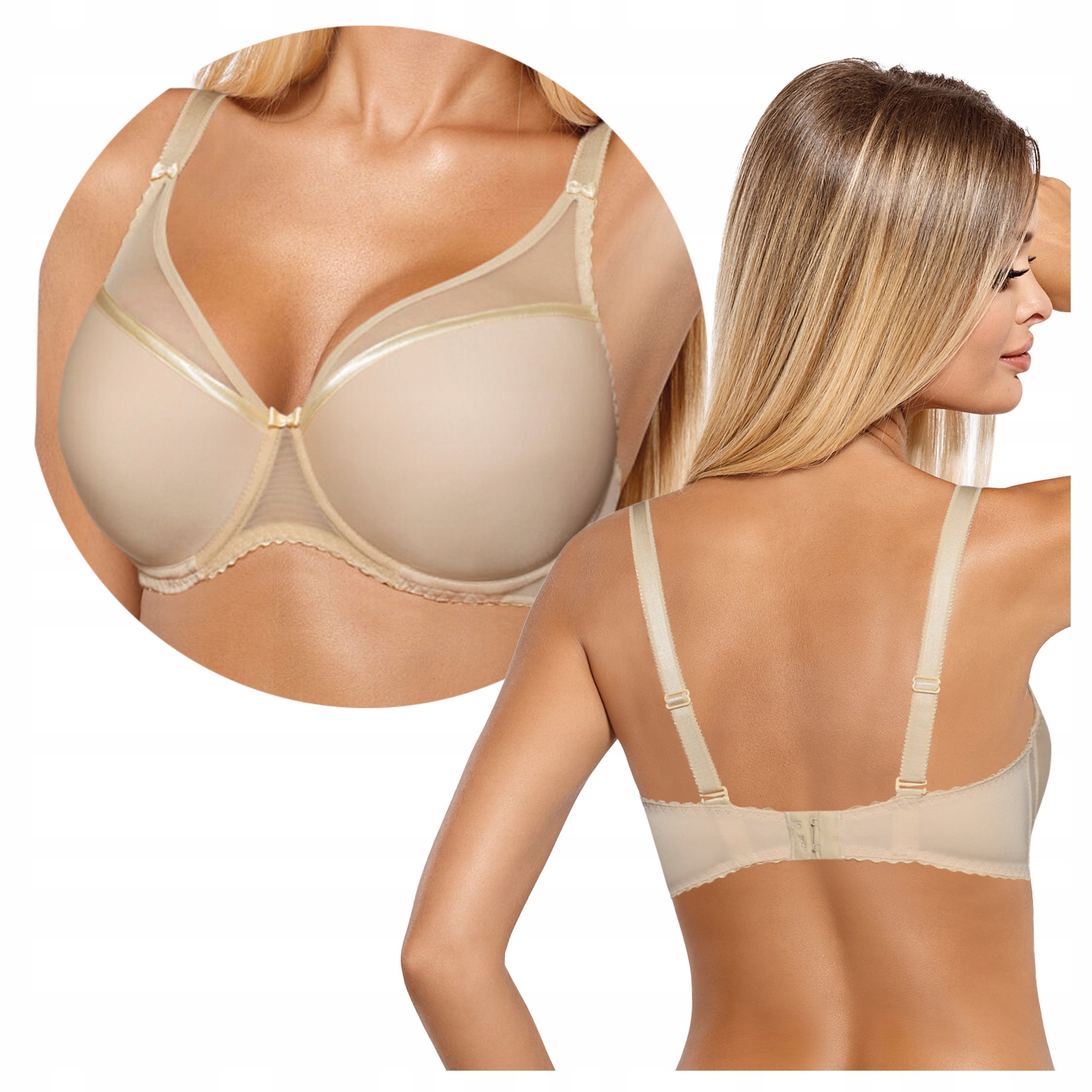 Hladká Push-Up podprsenka Neviditelná Modelující prsa Ellie Béžová 80G