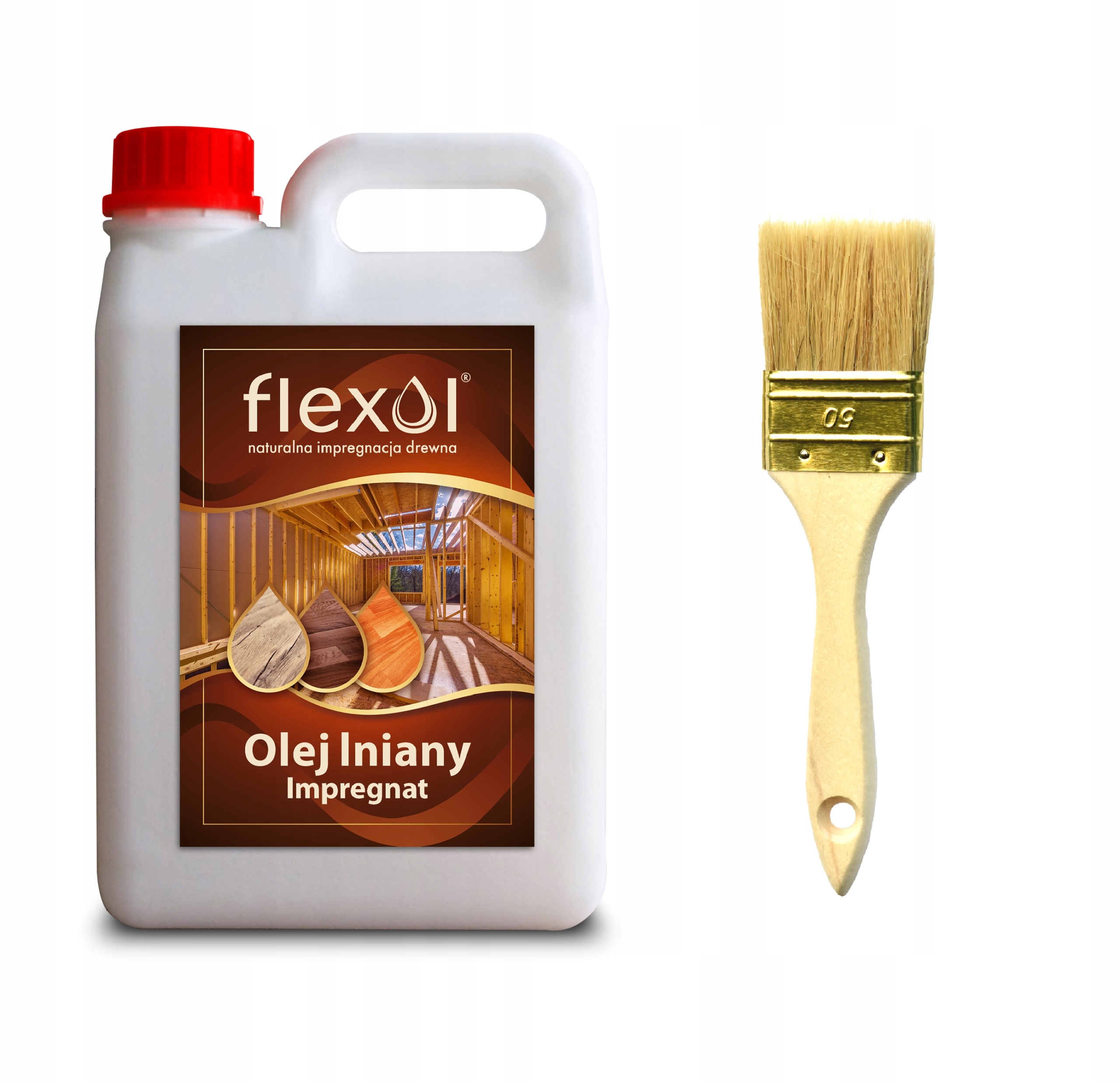 Olej lniany 100% naturalny impregnat do drewna 2l