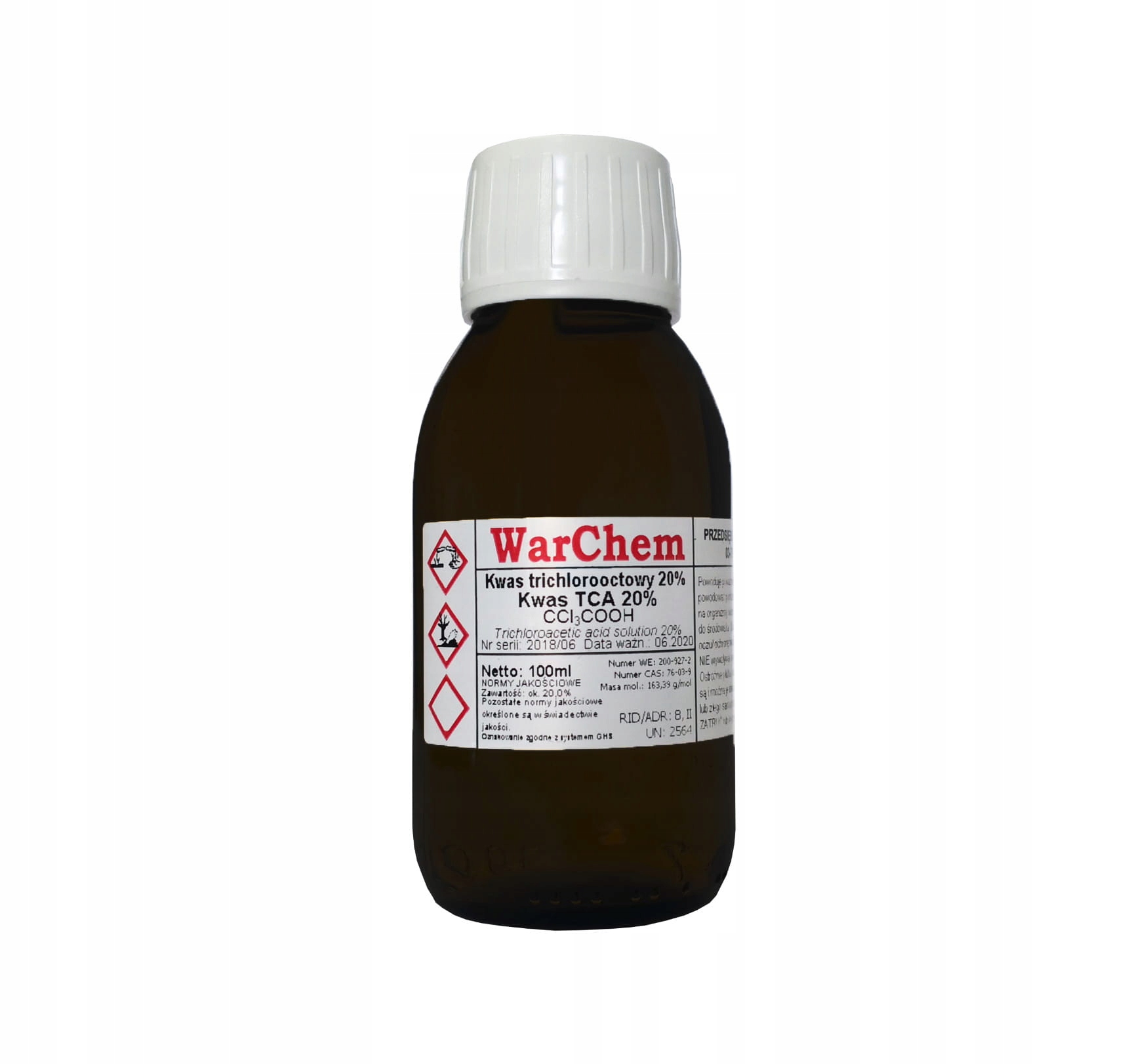 

Kwas Trójchlorooctowy 20% (tca) czysty 100ml