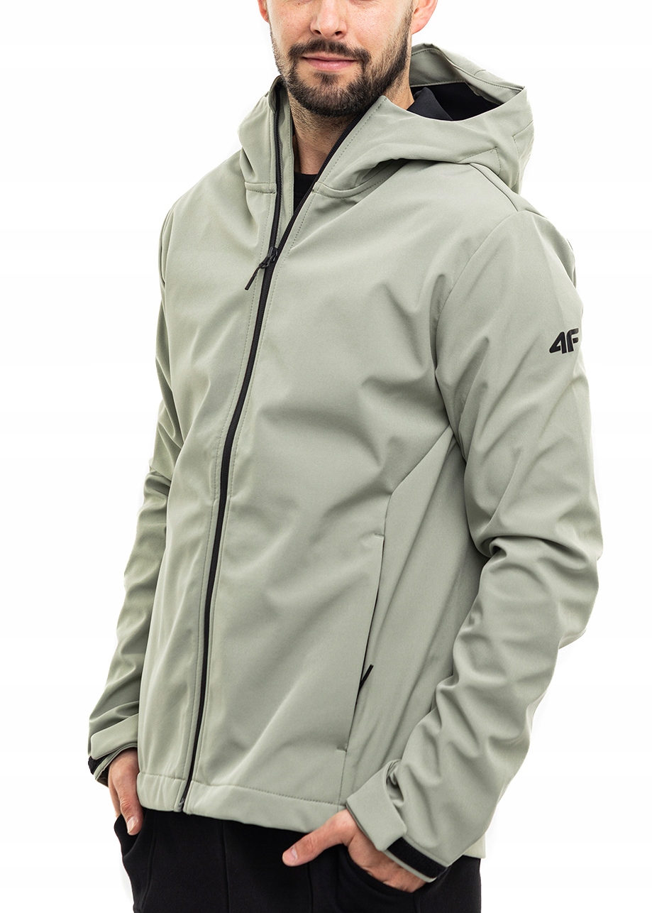 Pánská bunda 4F Softshellová přechodová s kapucí Sportovní větrovka vel. M