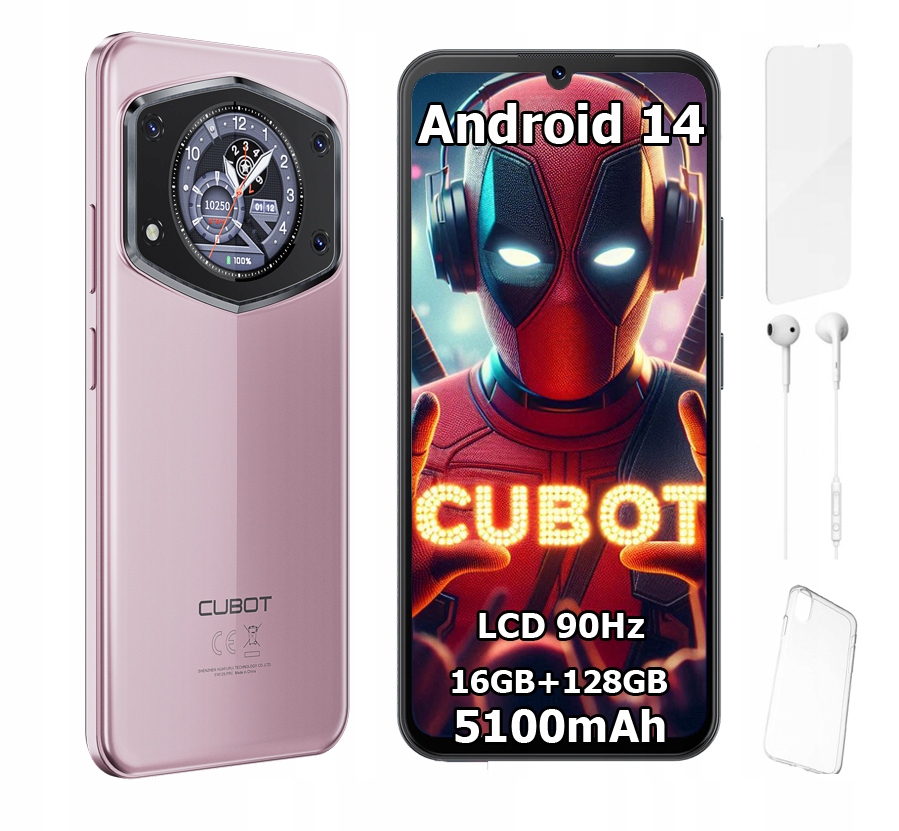 Smartphone Cubot A30 6,74" 16/128GB Dual Sim Lte Android 14 Pouzdro Fólie