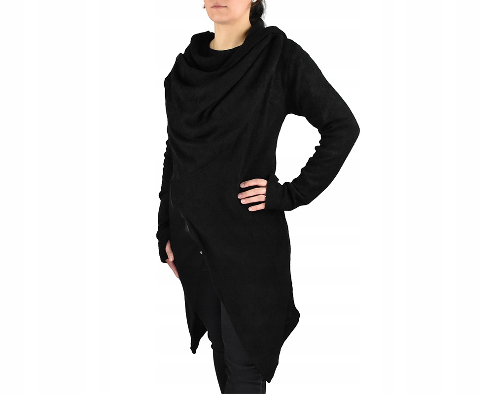 Kardigan Ada s límcem, dvoucestný zip, černý