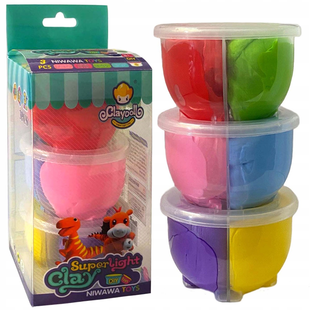 PIANKOLINA PLASTELINA GLINA POLIMEROWA MASA PLASTYCZNA ZESTAW 6 KOLORÓW