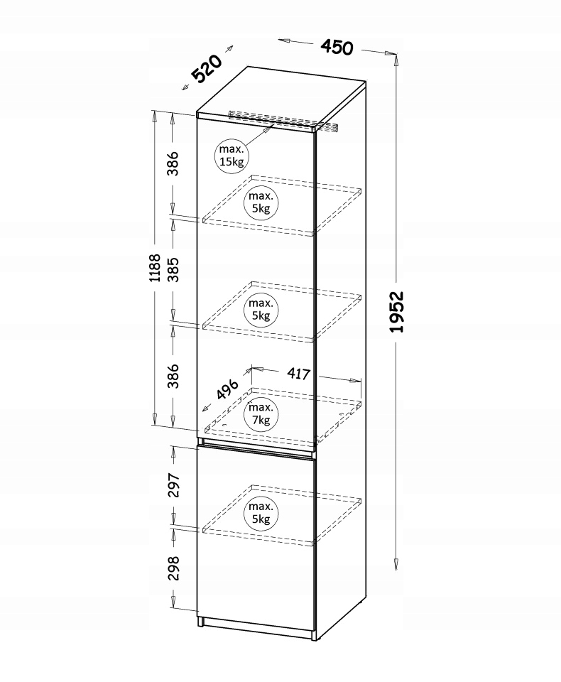 SZAFA MŁODZIEŻOWA DWUDRZWIOWA BIELIŹNIARKA Z PÓŁKAMI BIAŁA ARKADO AR02 45 Marka inna
