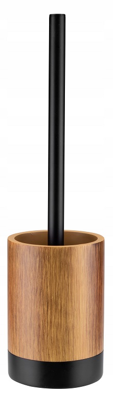 Wc kartáč do toalety, koupelny, dřevěný vzhled hnědý, volně stojící