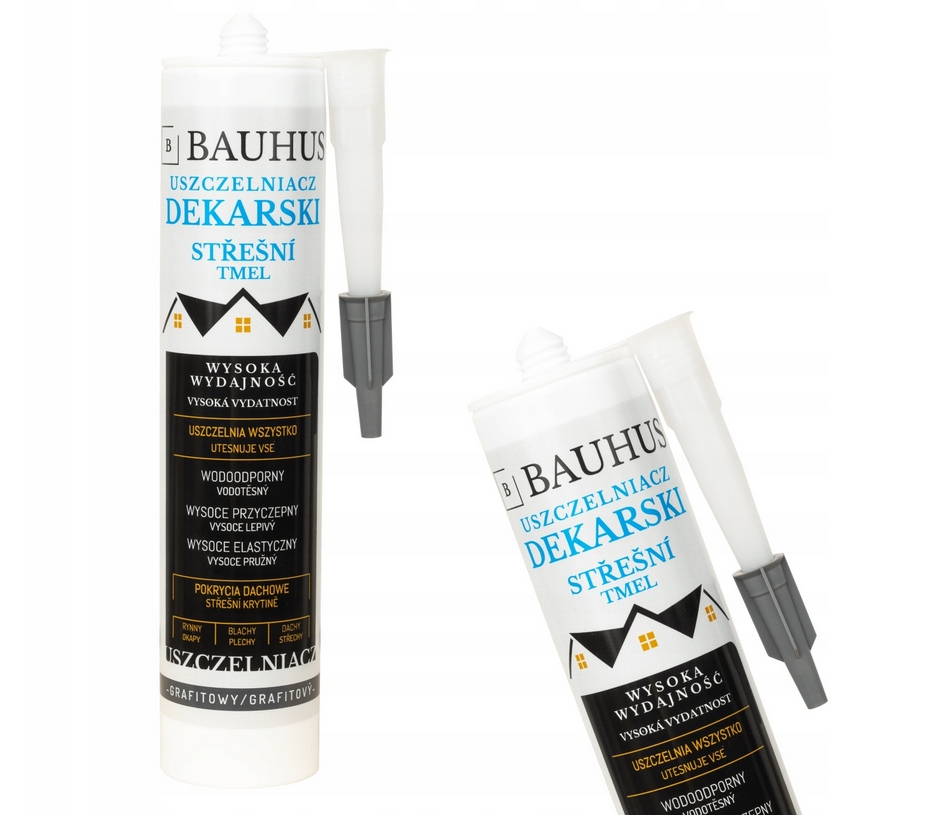 Uszczelniacz Dekarski GRAFITOWY Bauhus Silikon Dekarski 280ml Wydajny