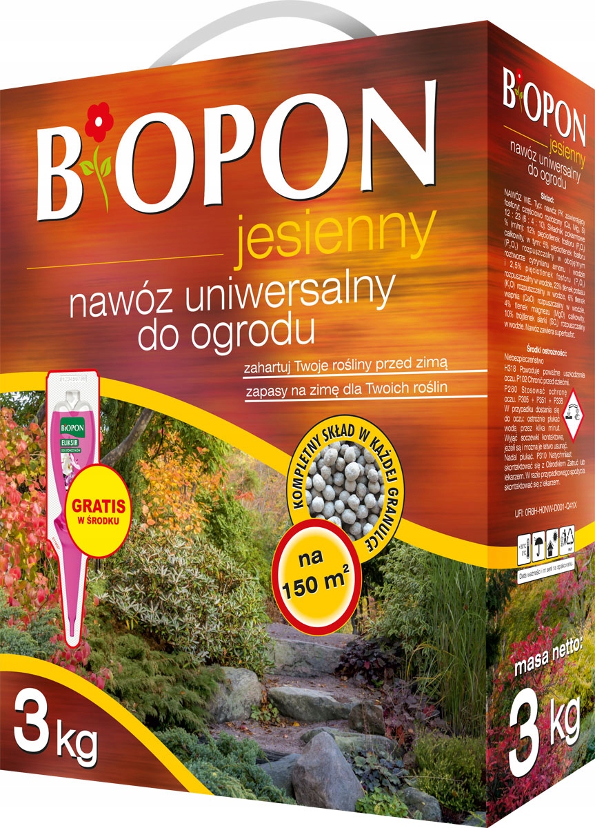 

Nawóz Jesienny Uniwersalny 3kg Biopon