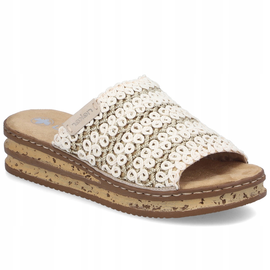 Nazouváky na klínku béžové Rieker 629X8-60 36