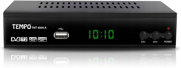 Odbiornik Dekoder Tuner DVB-T2 Tempo Tnt 4000 A Usb Scart 5V Zasilanie