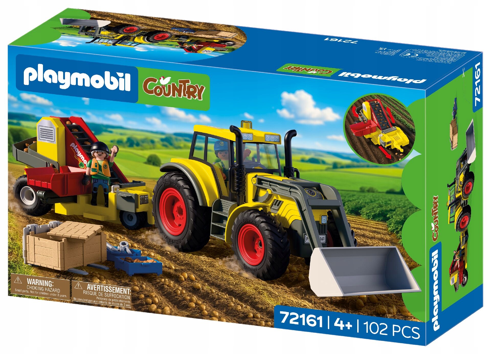 Zestaw do zabawy Country Duży ciągnik z kombajnem ziemniaczanym