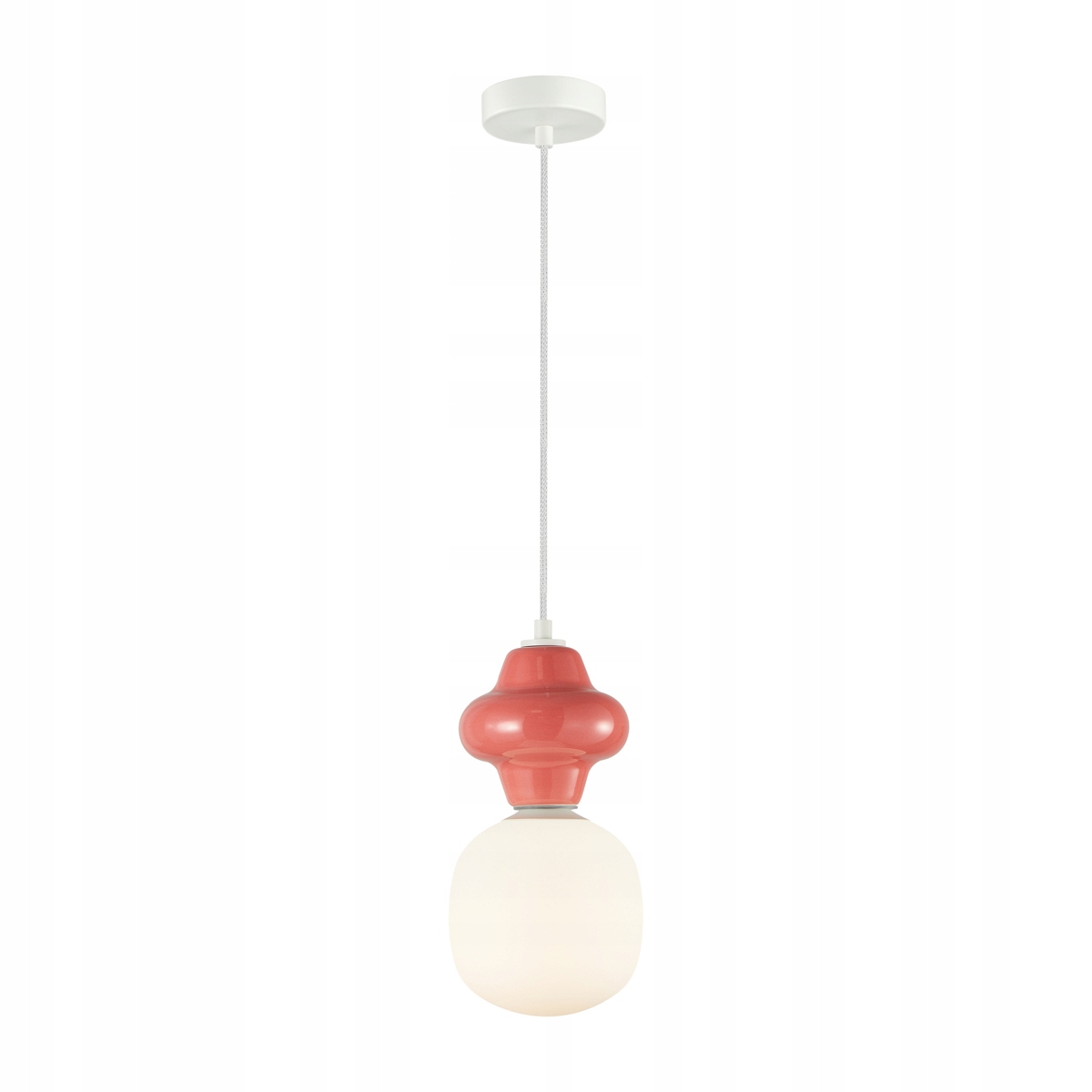 Italux Závěsná lampa art deco Latera Ø15 cm červená keramika E14 40W