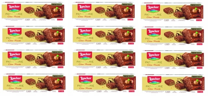 12x 100g Loacker Patisserie wafle krem orzechowy Karton