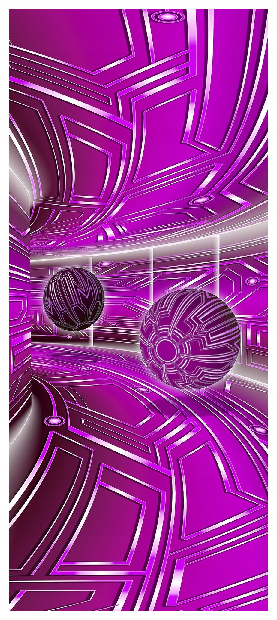 Samolepka Fototapeta Tunel Geometrie Sféry Romby Abstrakce 91x211