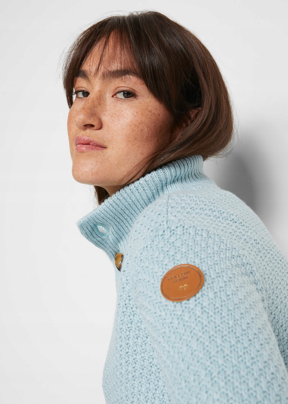 GA324 SWETER DAMSKI KLASYCZNY CIEPŁY Z GOLFEM BONPRIX 36/38 NIEBIESKI Rozmiar 36