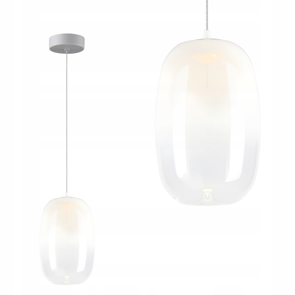 Závěsná lampa se skleněným bílým krytem do jídelny nad stůl 4W Led Milagro