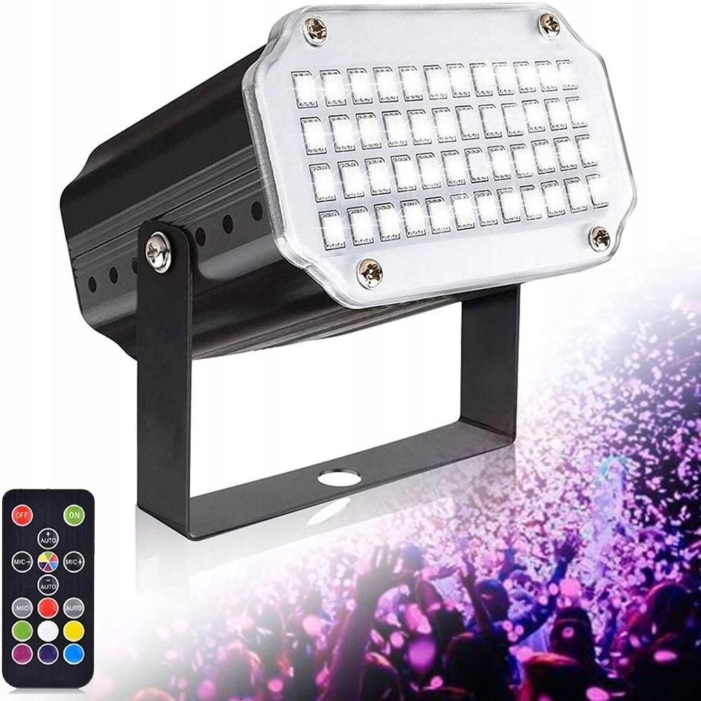 Stroboskopické Světlo 48 Led Rgb Bar Diskotéka Dálkové Ovládání Aktivace Zvukem