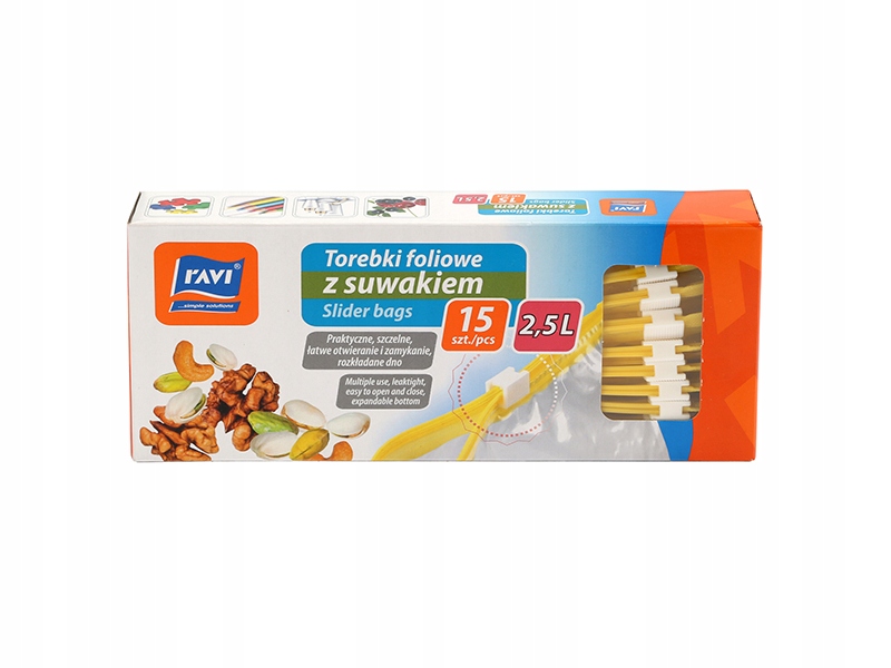 RAVI WORECZKI WIELORAZOWE Z SUWAKIEM 2,5L 15 SZTUK EAN (GTIN) 5906900002180