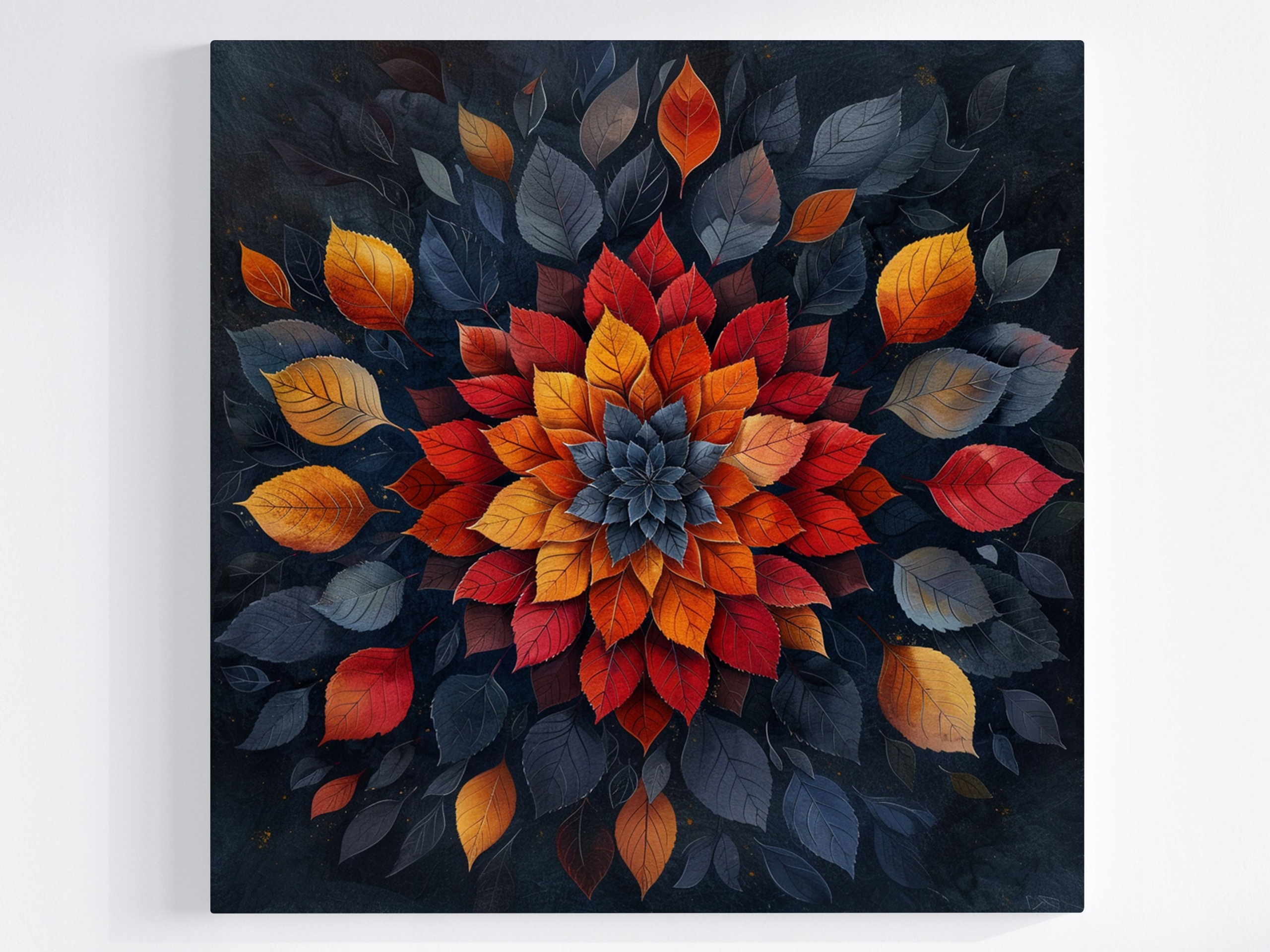 Obraz Na Plátně Canvas Abstrakce Mandala Listy Podzim Harmonie 80x80