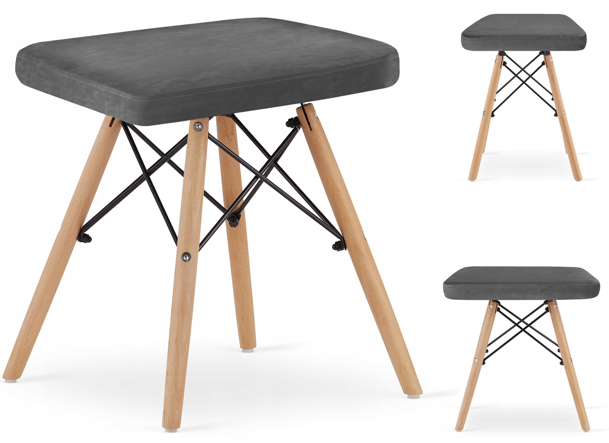 

Taboret Olaf tapicerowany aksamitny Nowoczesny