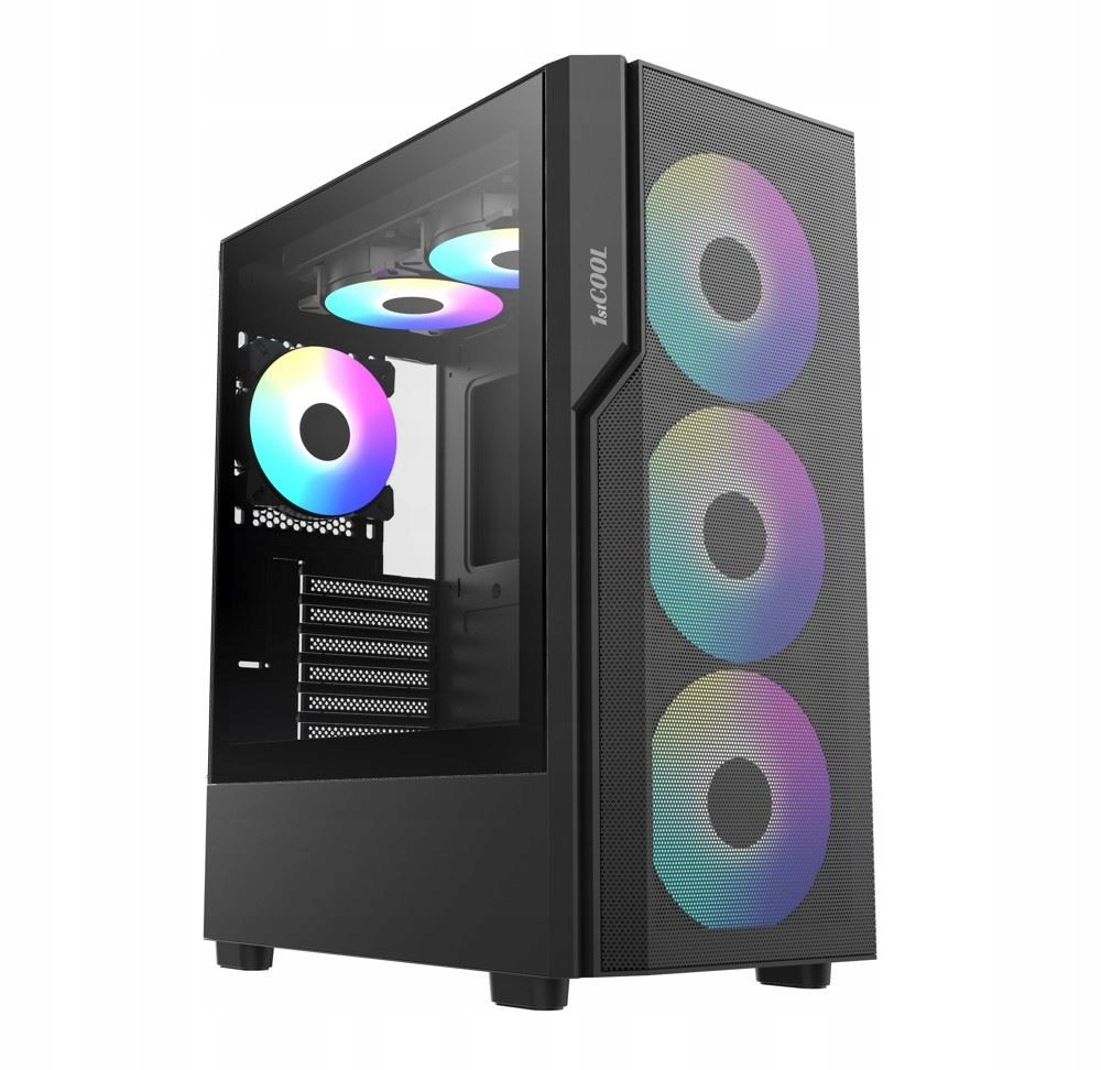 1stCOOL skříň Gamer 5, Mid tower, Au, Usb 3.0, Usb-c, 2x 140 Argb…