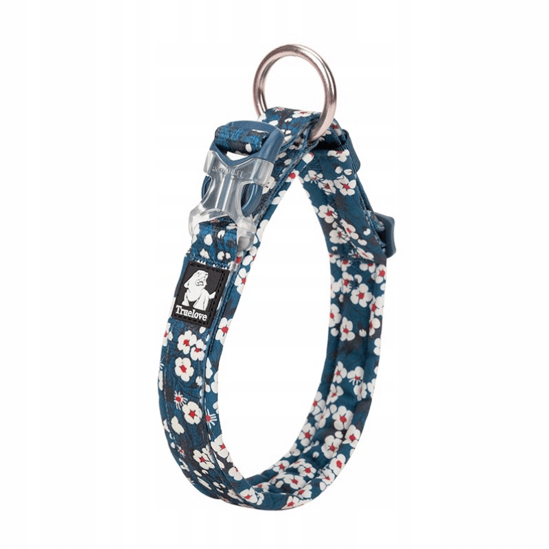 Levně Obojek pro psa TrueLove Blossom S granátově bílý, Silný a Lehký