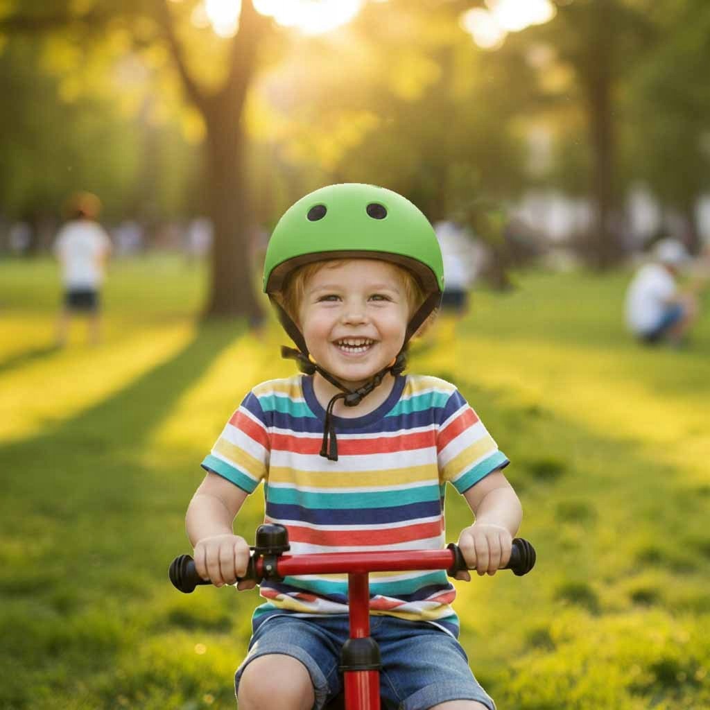 Kask rowerowy dla dziecka Trike Fix dziecięcy regulowany Led M 55-58cm ziel