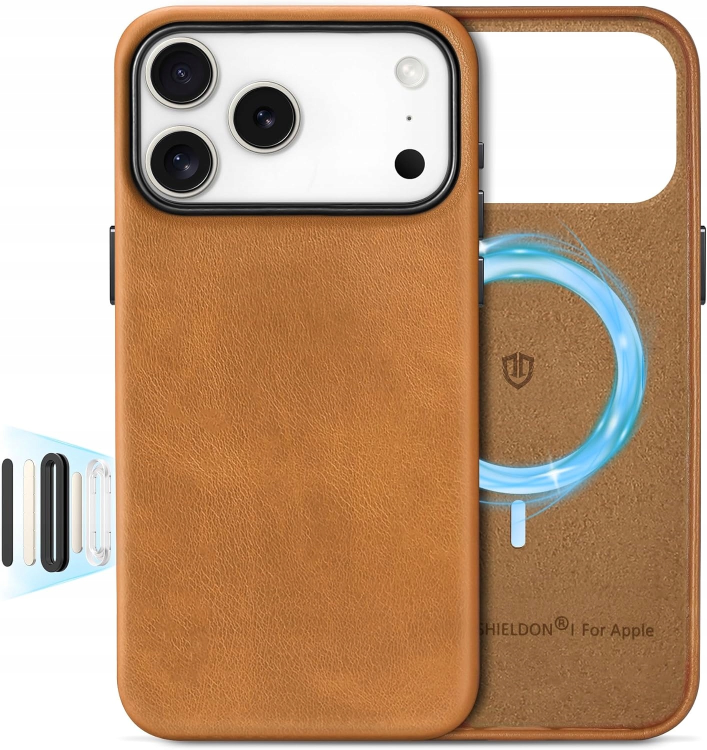 Pouzdro Zadní Kryt Shieldon Pravá Kůže pro Apple iPhone 17 Pro Max Magsafe