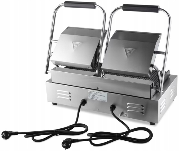 Grill kontaktowy podwójny ryflowany 57 cm 1800W Maxima 9300435