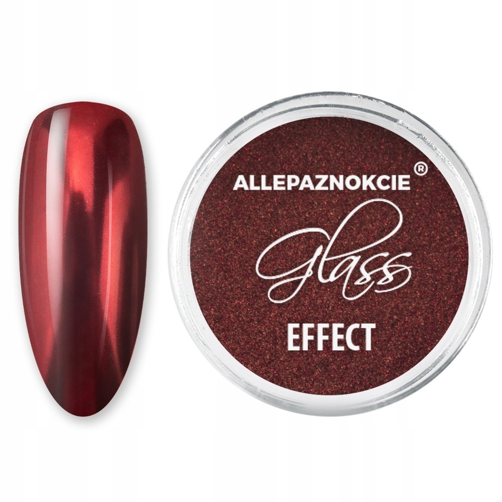 

Pyłek do paznokci lustrzany glass effect Red